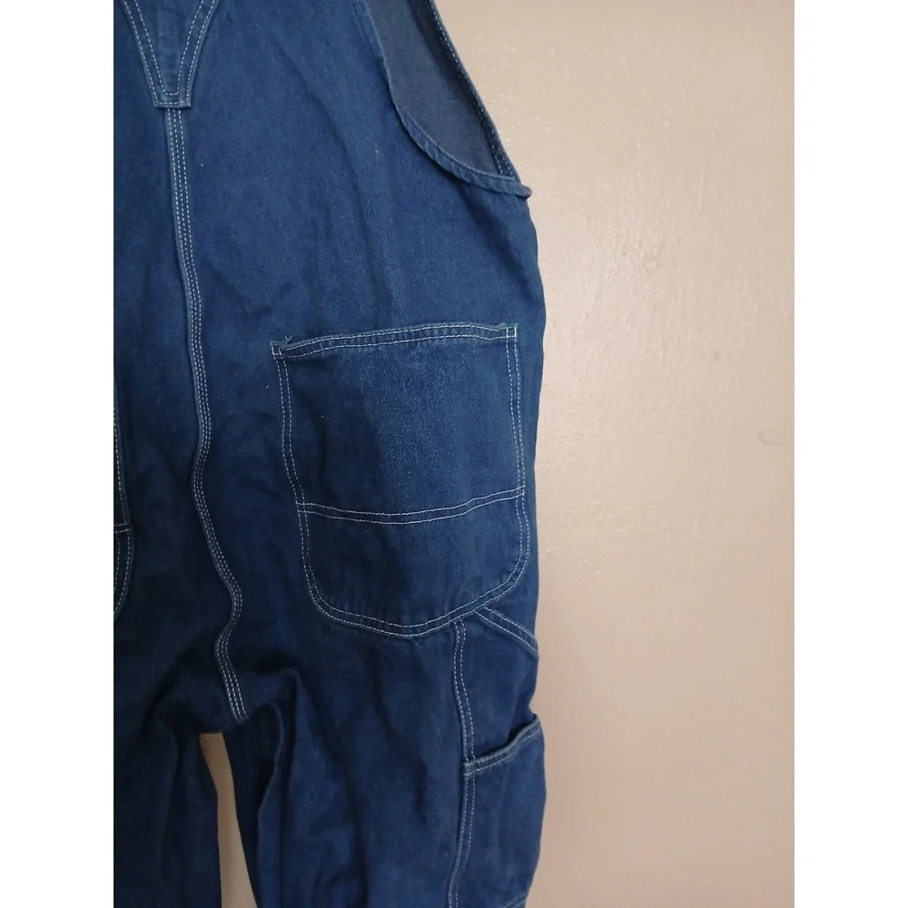 Liberty Overalls 42x32 Bib Denim Carpenter Western Cowboy Work Wear Hammer Loop - Picture 12 of 14